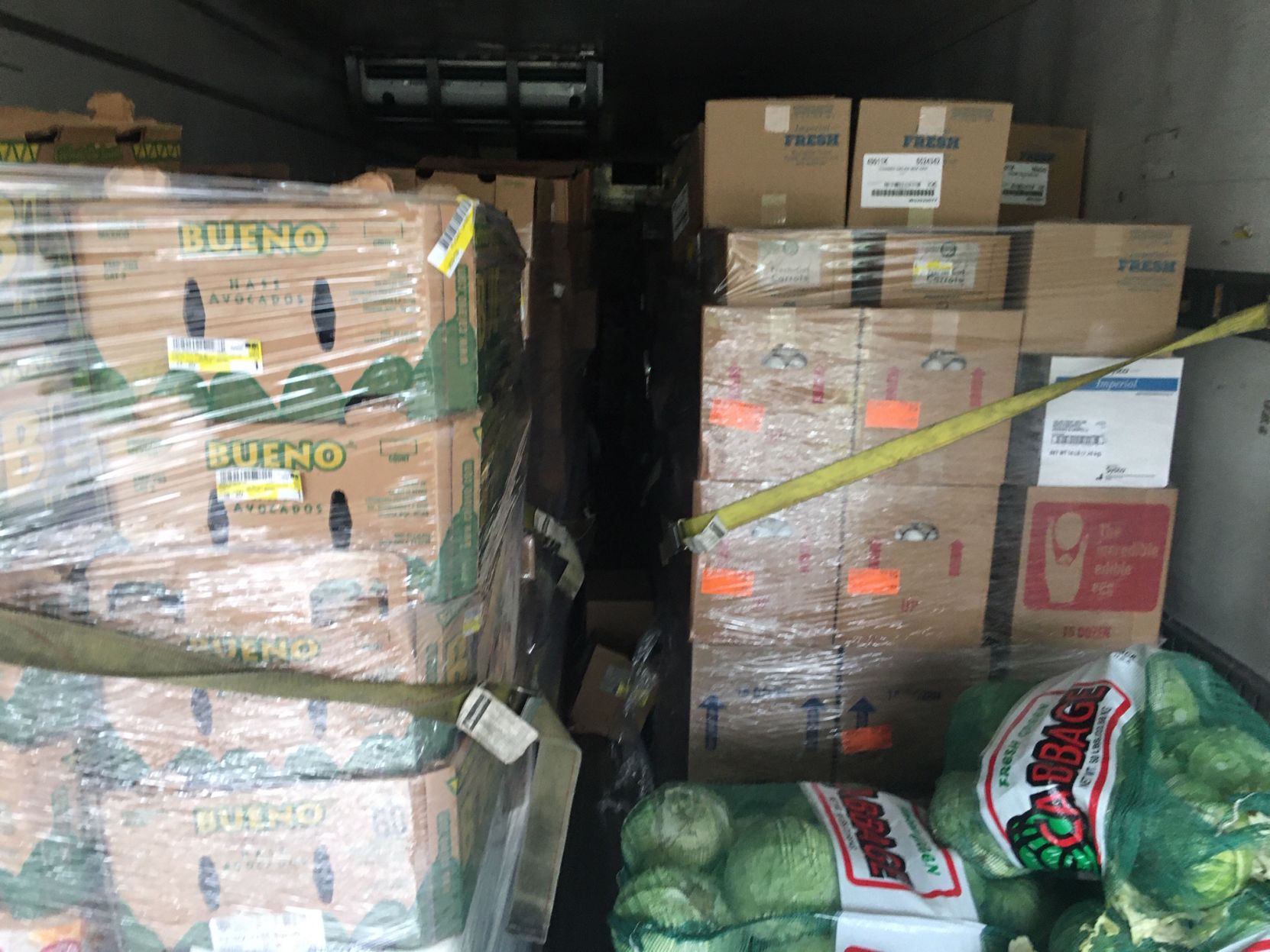 Donated produce from Sysco